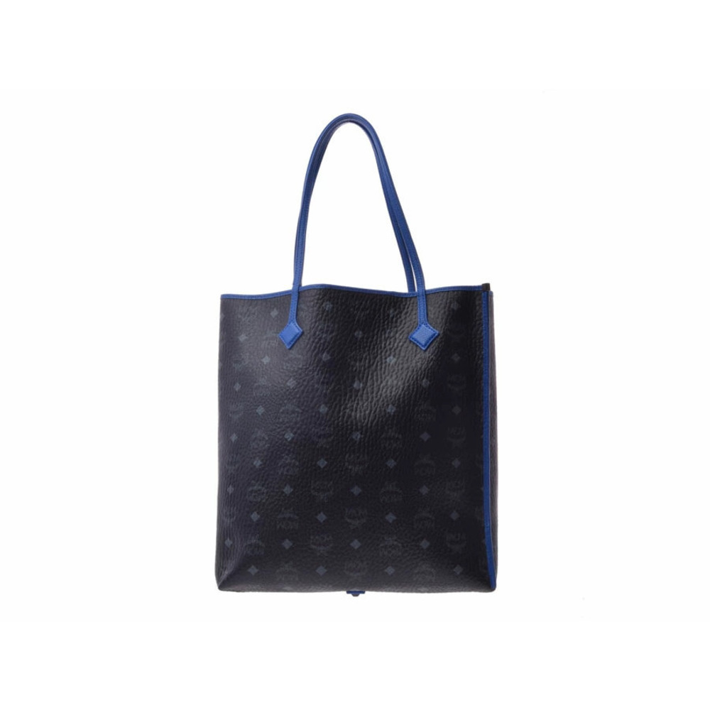 MCM tote bag leather black blue card pouch